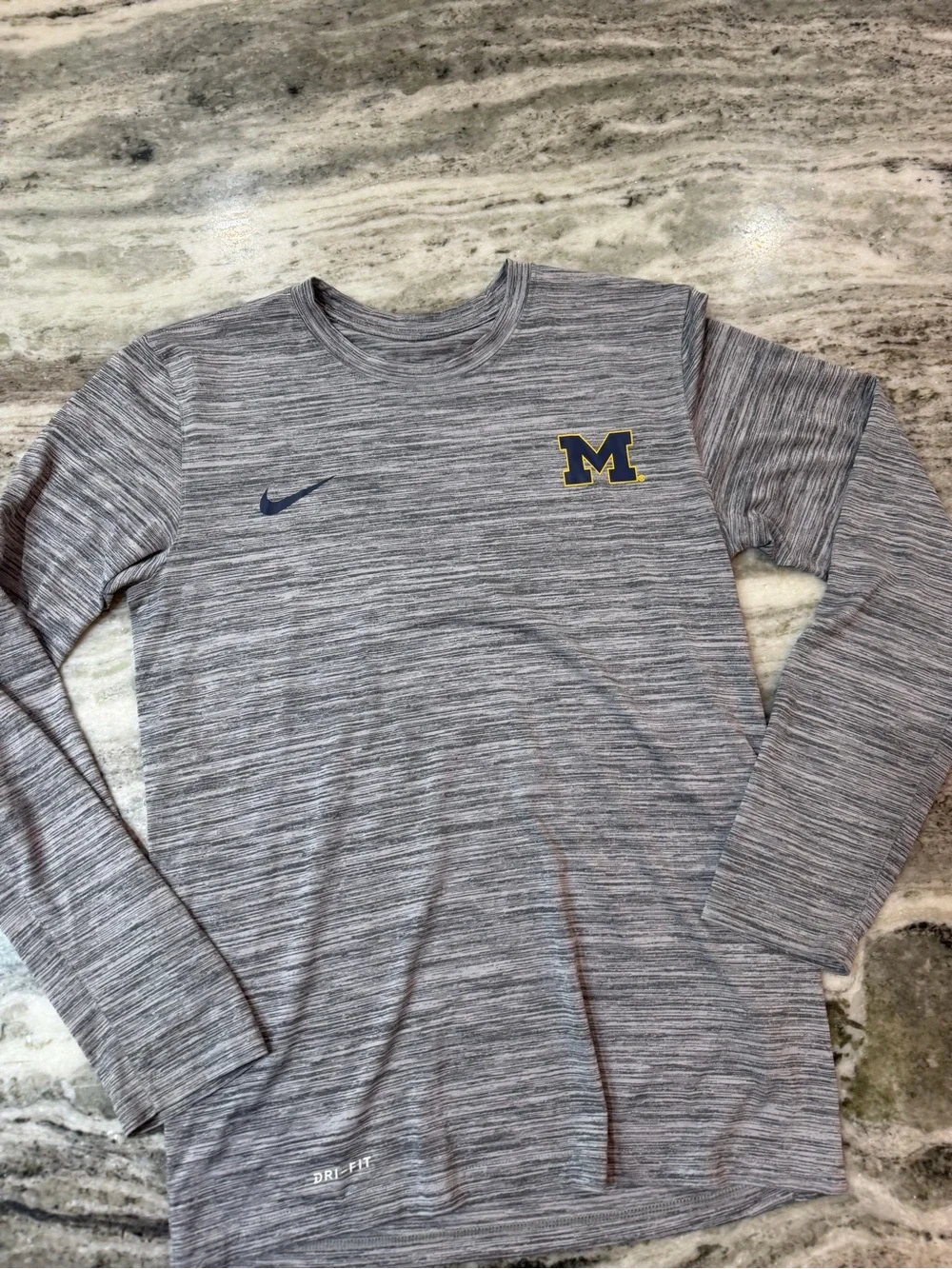 Nike Michigan University Gray Heather Long-Sleeve Dri-FIT Shirt